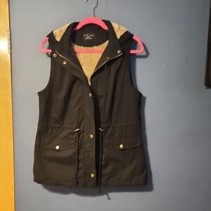 Love Tree Black Vest with Cream Lining